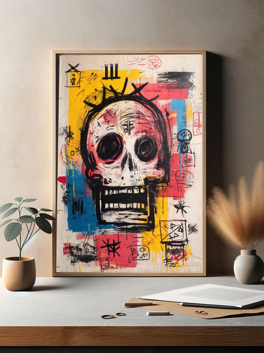 Skull Graffiti Art Poster. — room view 2