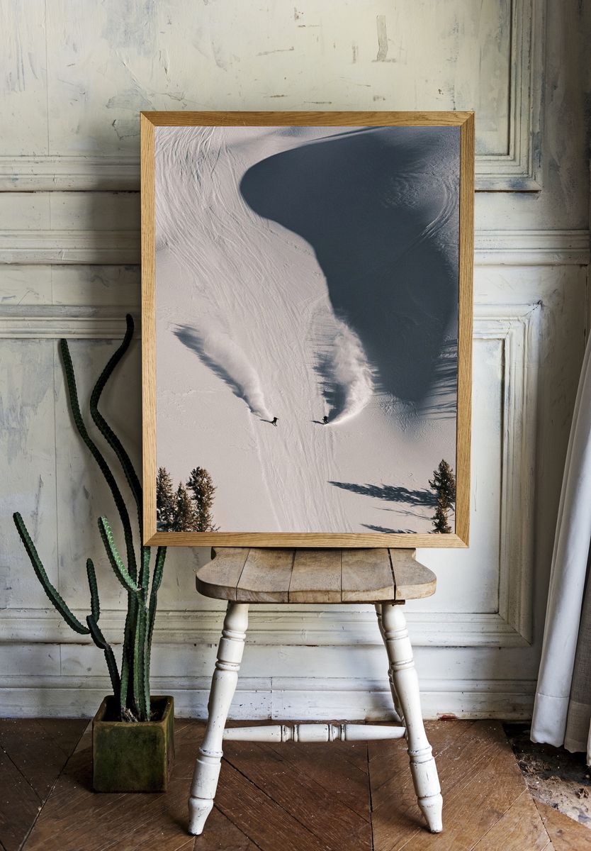 Powder Skiing Aerial Photography Poster. — room view 1