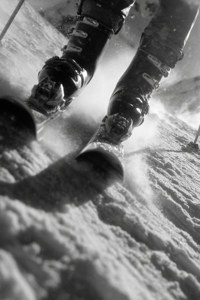 Skiing Adventure — Black and White Print. poster print