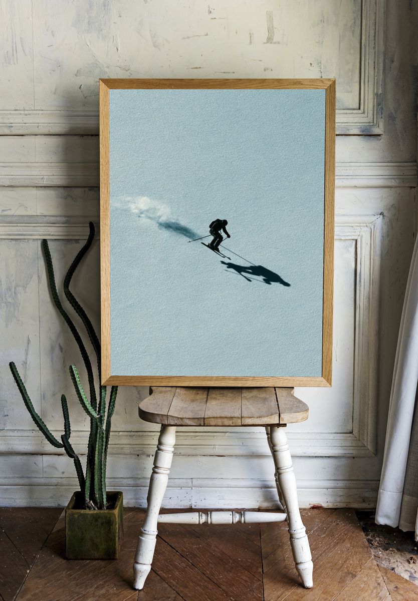 Skier on Snowfield Photography Poster. room preview