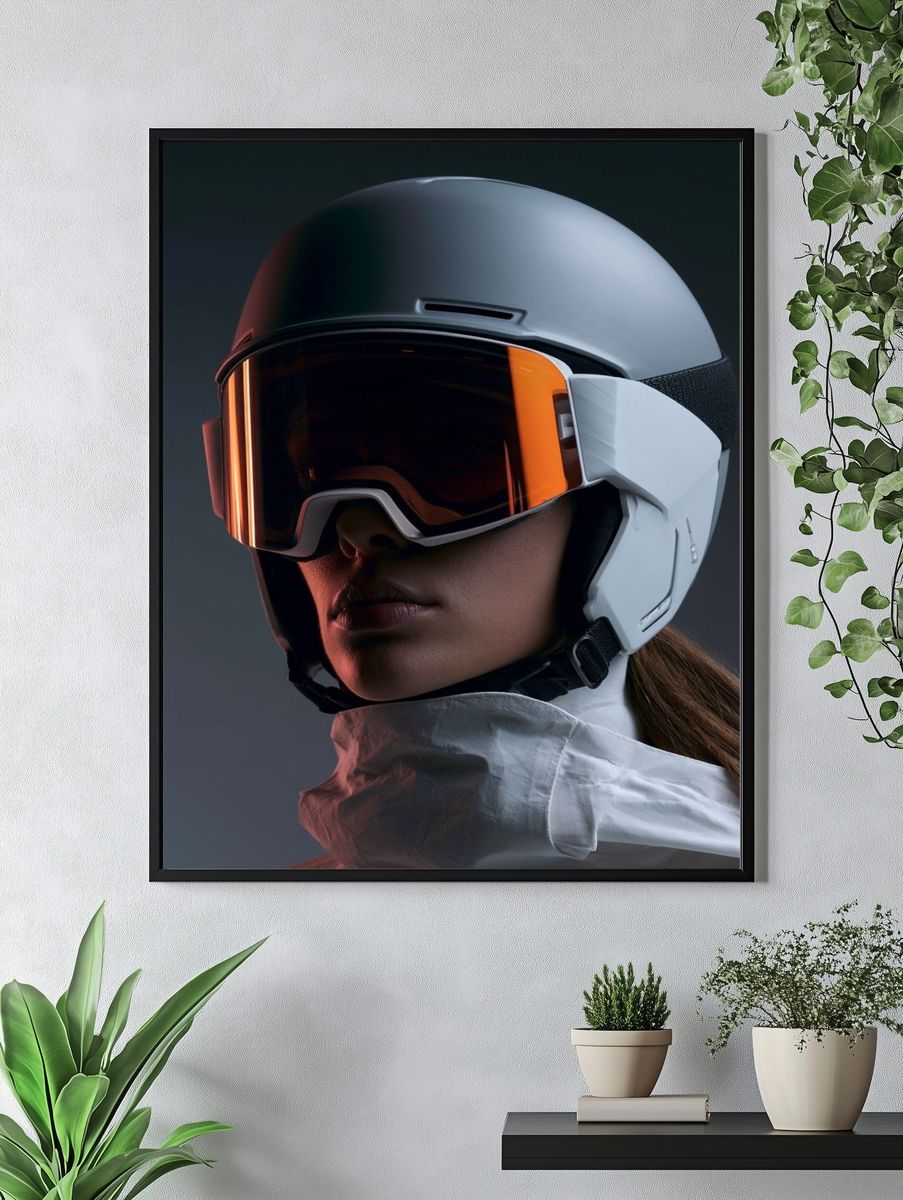 Ski Helmet Portrait Poster. — room view 4