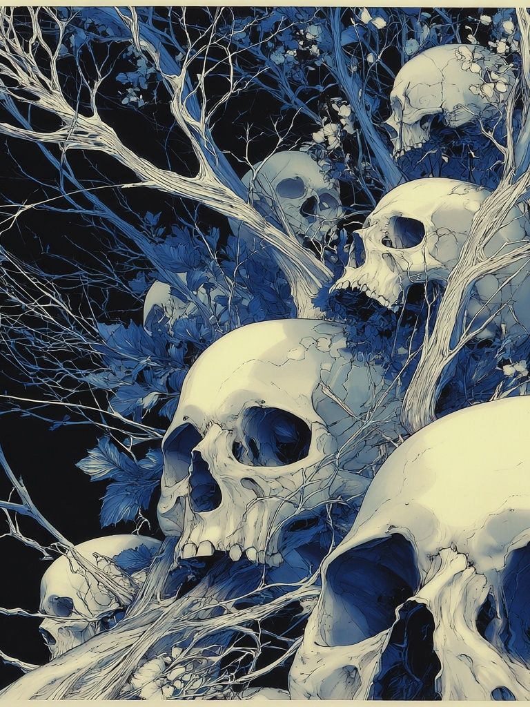 Skull Forest Surrealism Print. poster detail