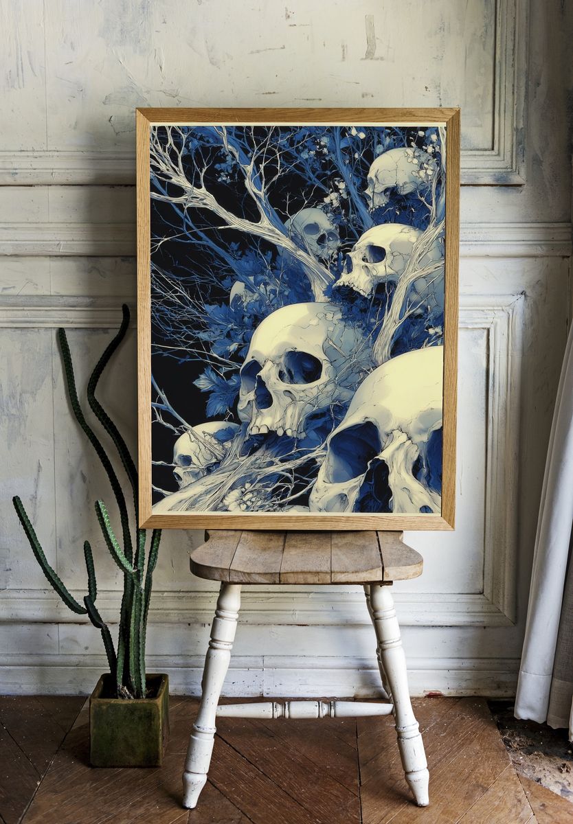 Skull Forest Surrealism Print. — room view 1