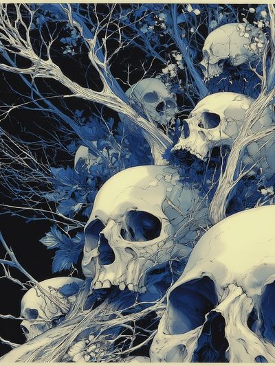 Skull Forest Surrealism Print. poster print
