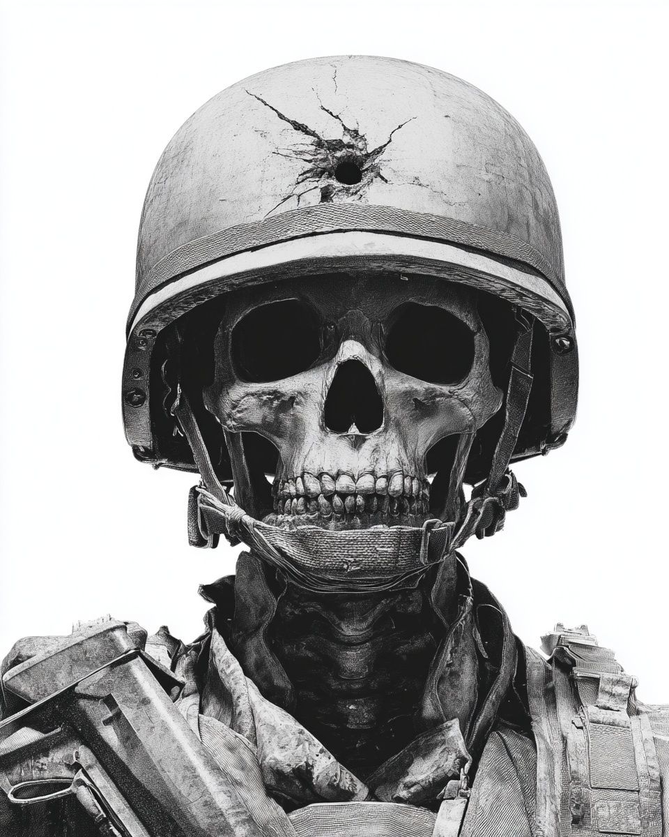 Soldier Skull — Fine Art Print. poster — fine-art art