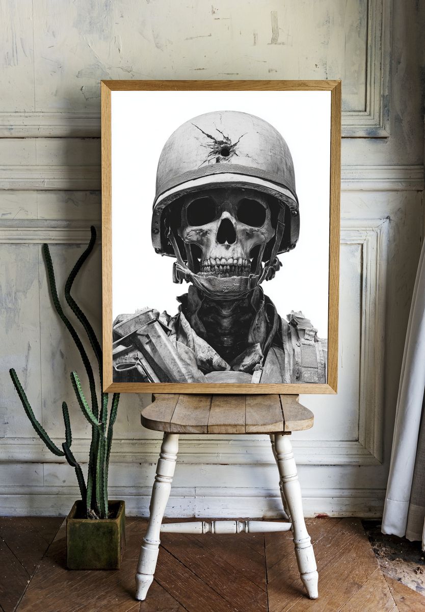 Soldier Skull — Fine Art Print room preview