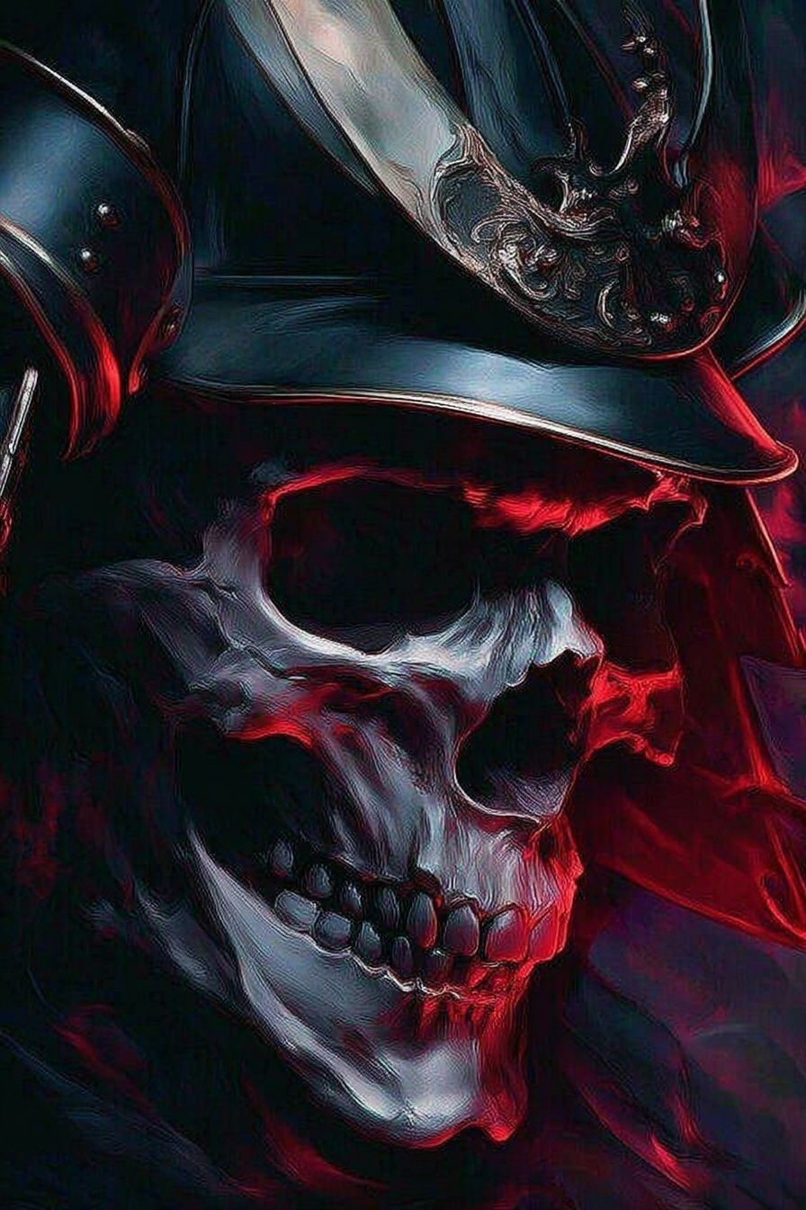 Samurai Skull — Digital Art Print. poster detail