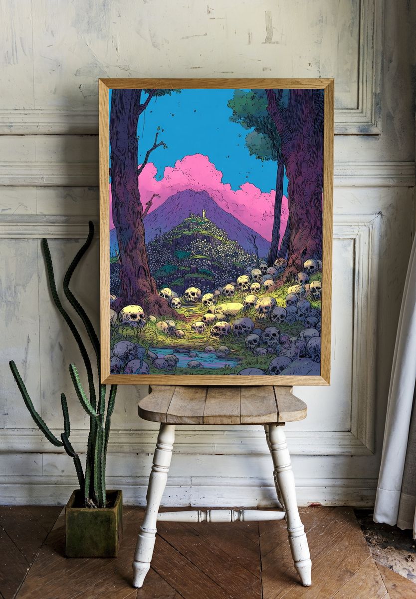 Skull Forest — Digital Art Print room preview