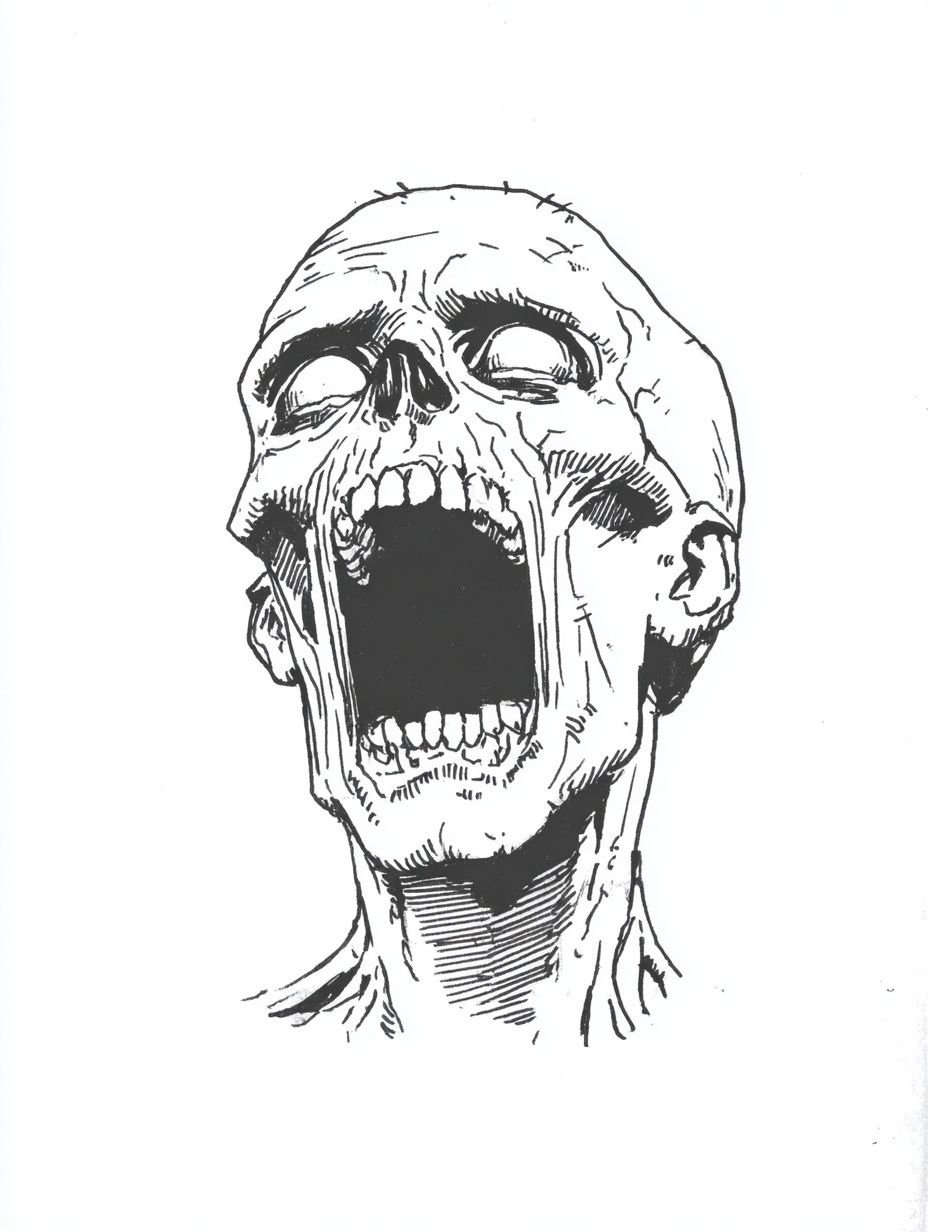 Screaming Skull — Illustration Print. poster — illustration art