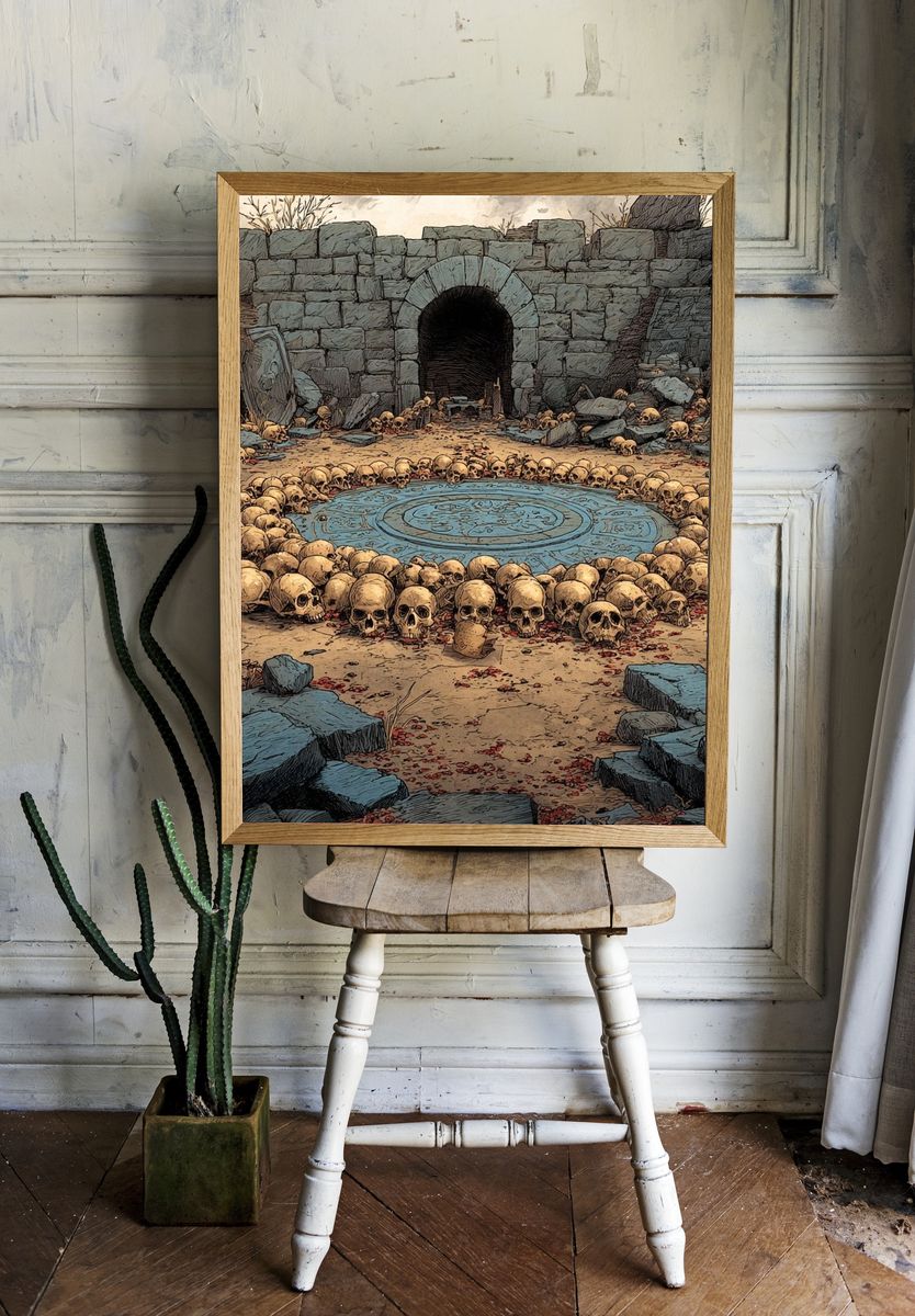 Skull Circle — Dark Fantasy Print room preview