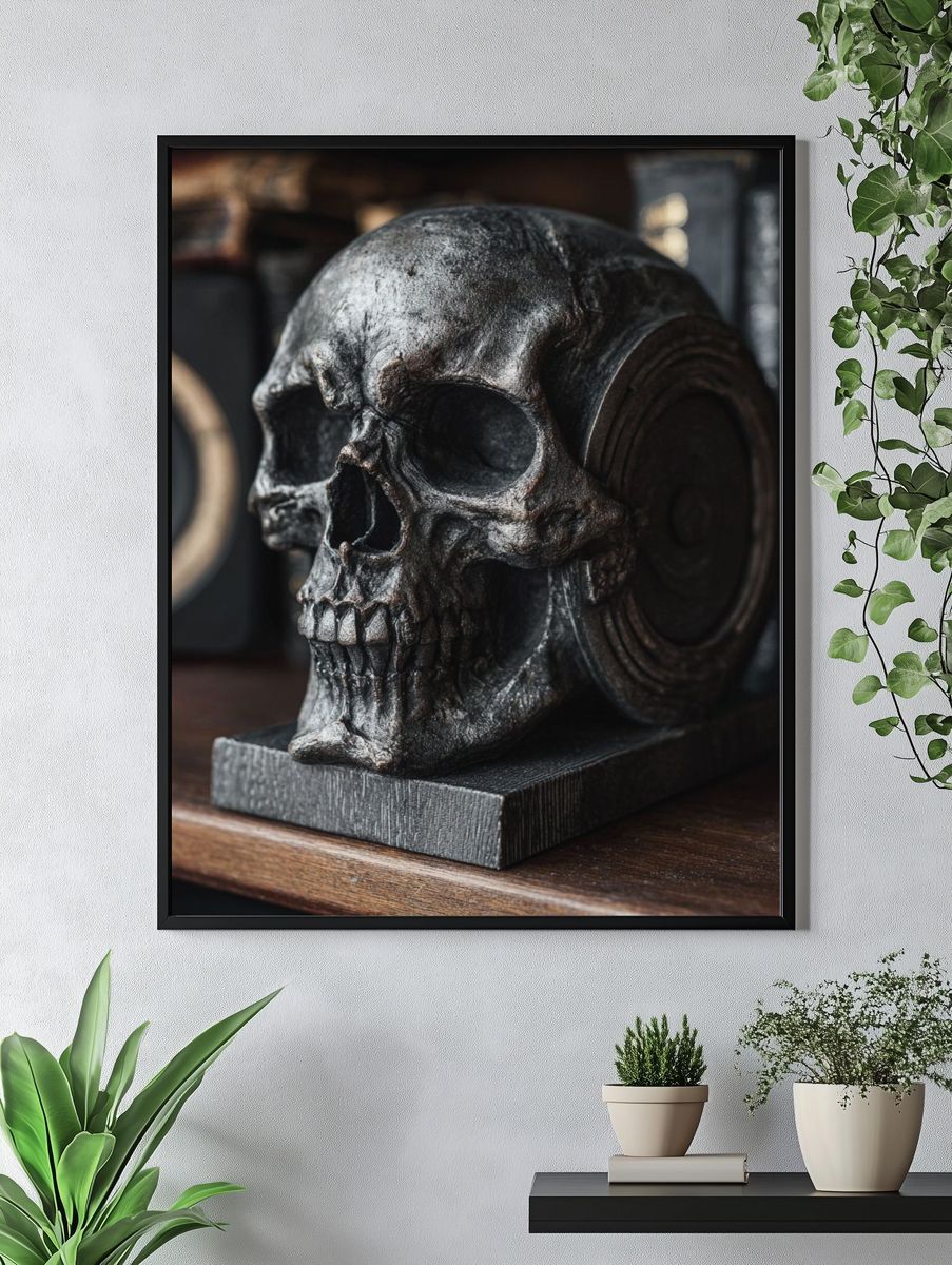 Dark Skull Still Life Poster. — room view 4