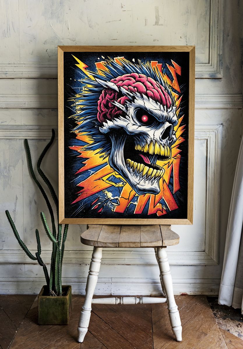 Skull with Brain — Graphic Print room preview