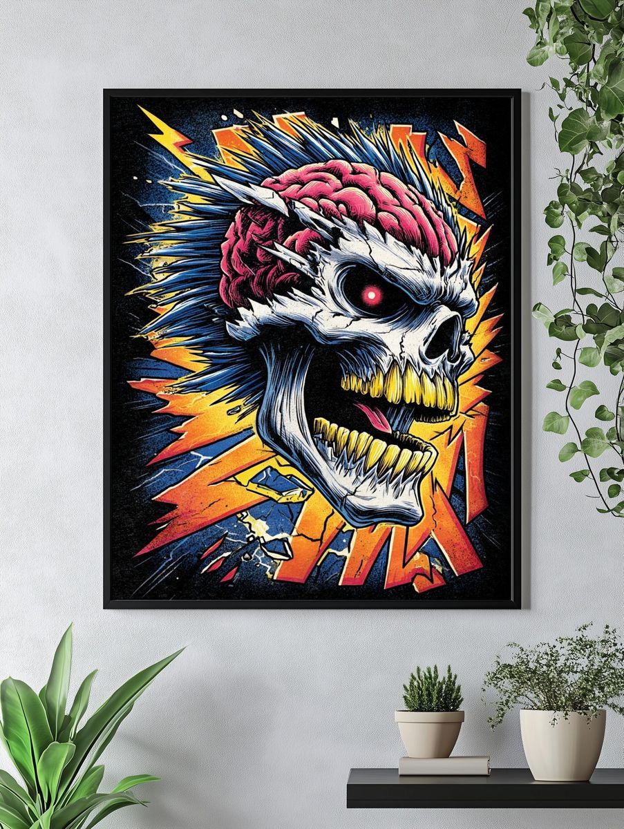 Skull with Brain — Graphic Print. — room view 4
