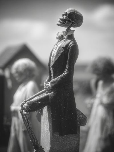 Skeleton Figure Black-White Print. poster