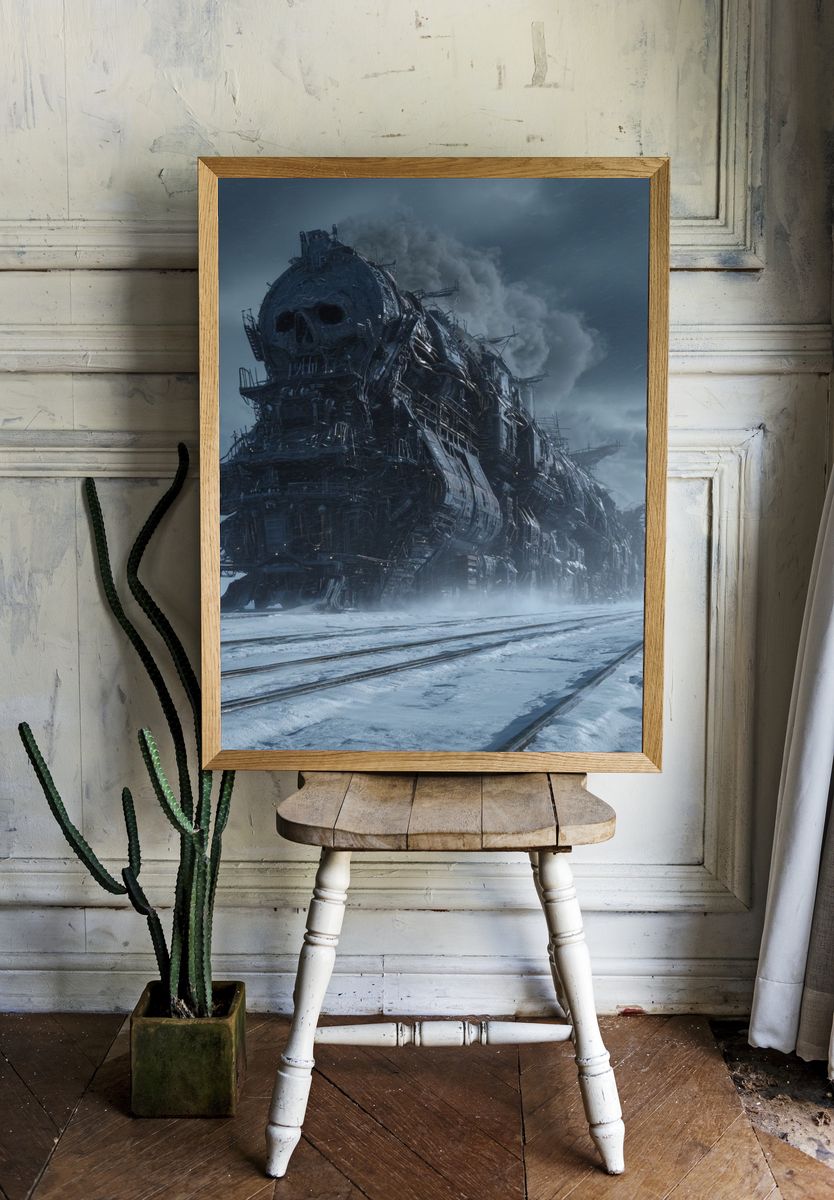 Skull Train — Surrealism Print room preview