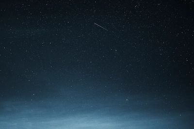 Shooting star dark blue sky. poster