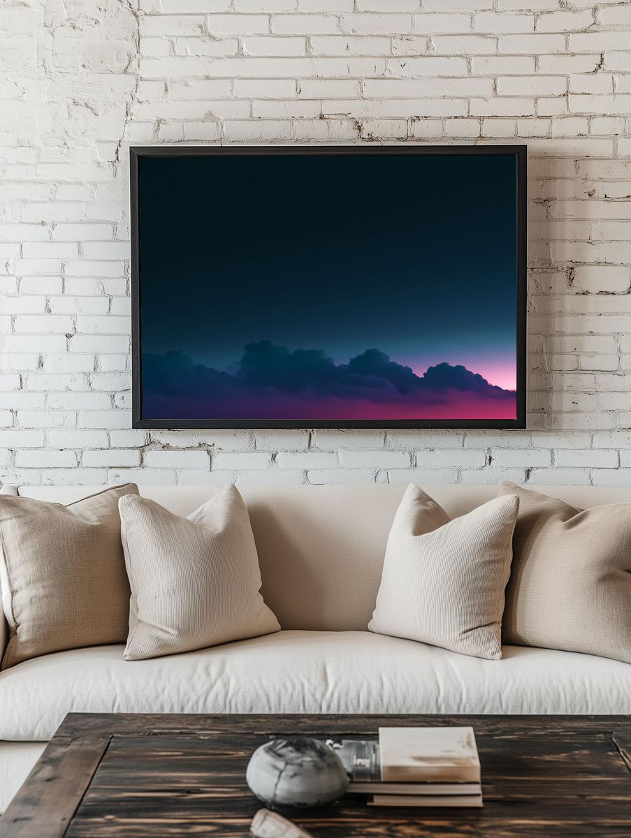 Twilight Cloudscape Photography Print. room preview