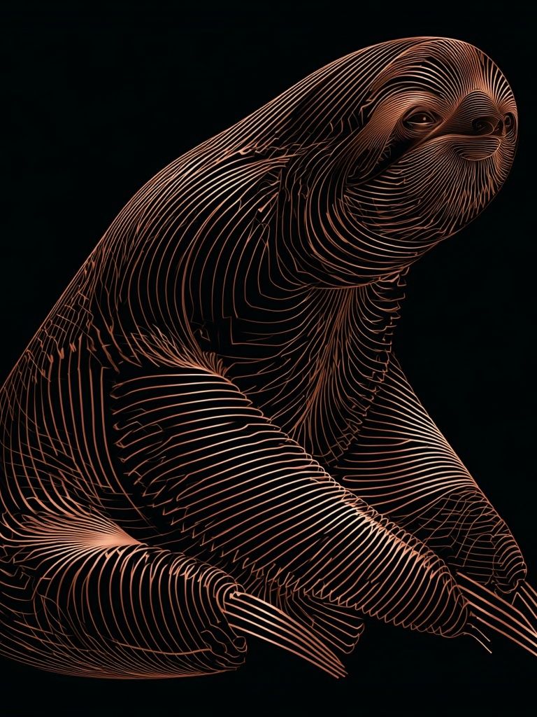 Abstract Sloth Line Art Poster. poster — animals art