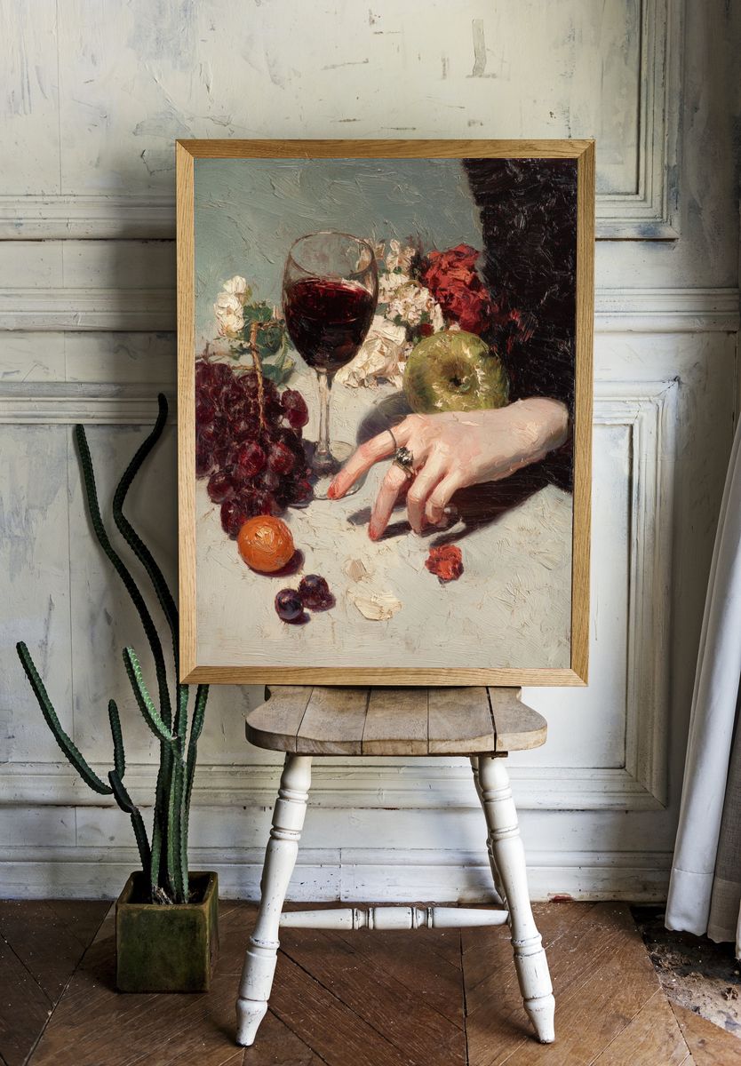 Still Life with Wine and Fruit — Fine Art Print room preview