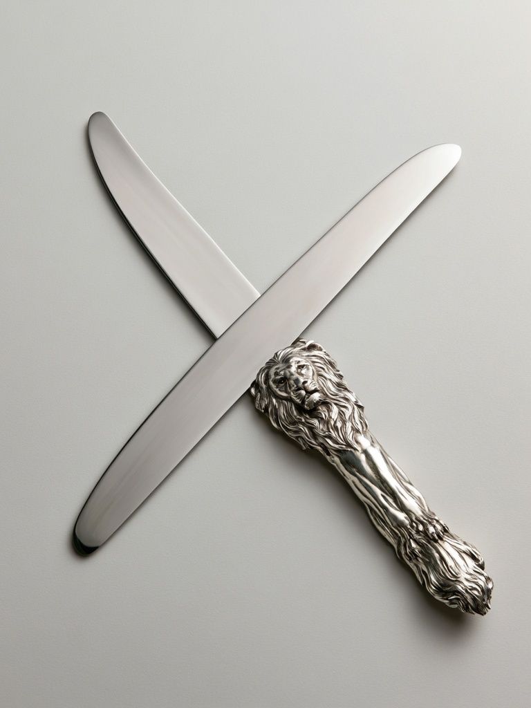 Silver Lion Letter Opener Poster. poster — photography art