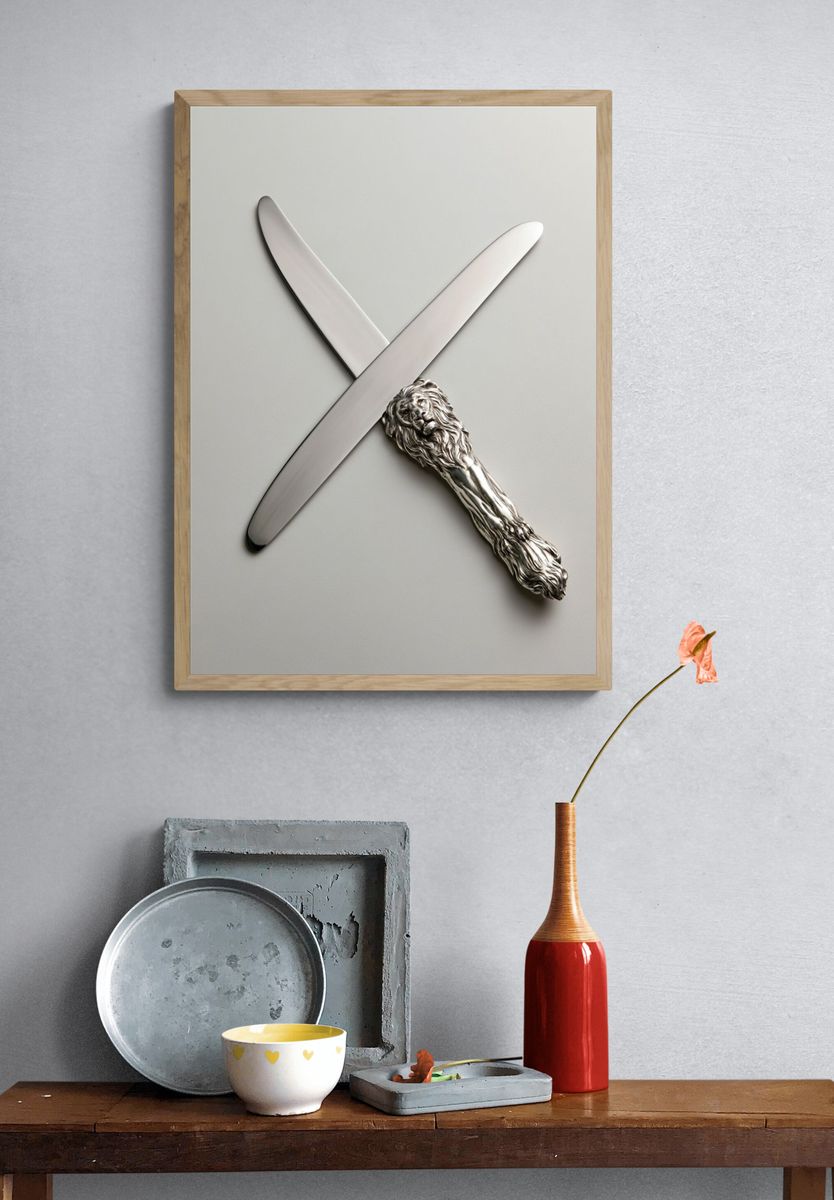 Silver Lion Letter Opener Poster. — room view 3