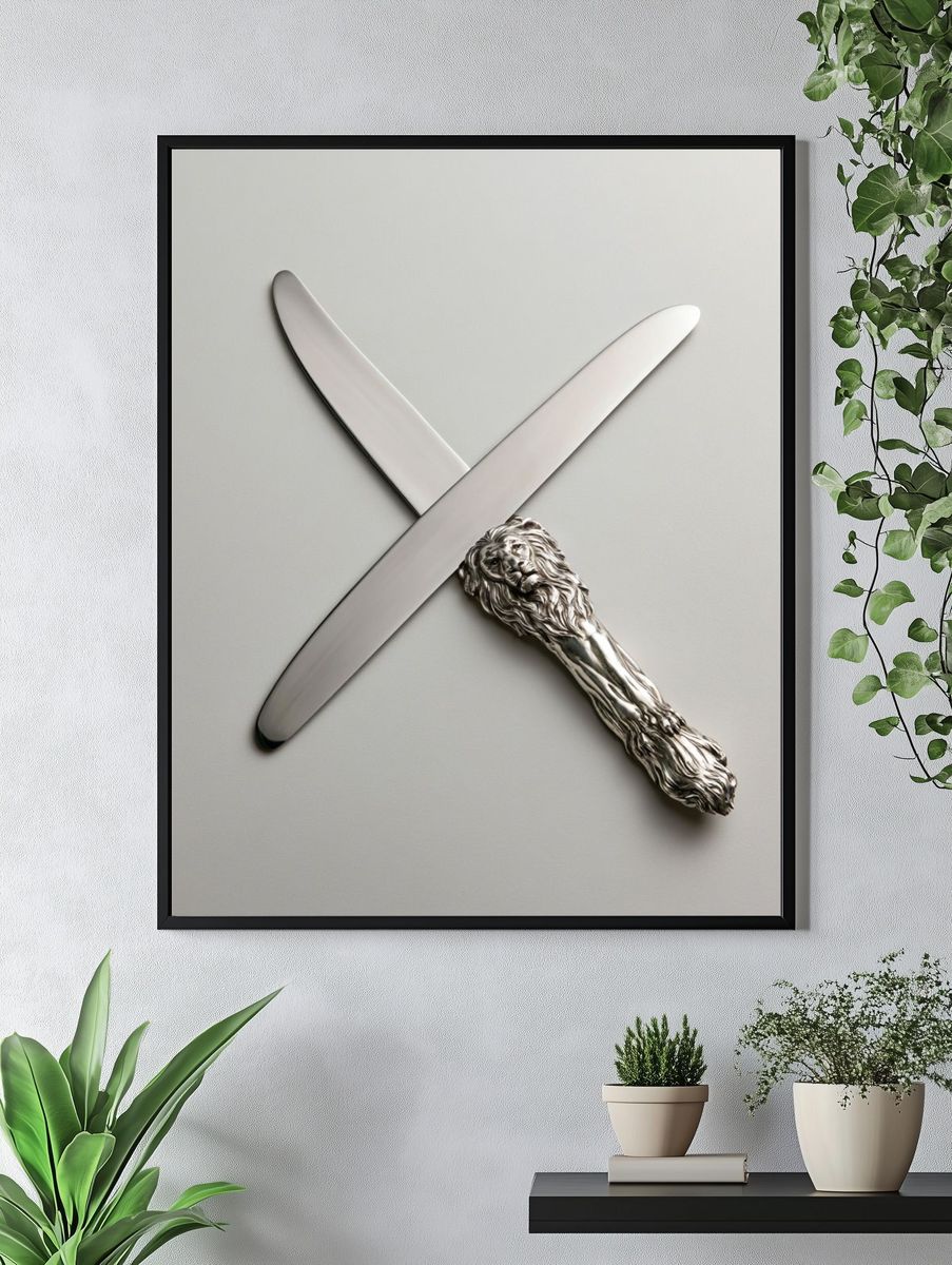 Silver Lion Letter Opener Poster. — room view 4