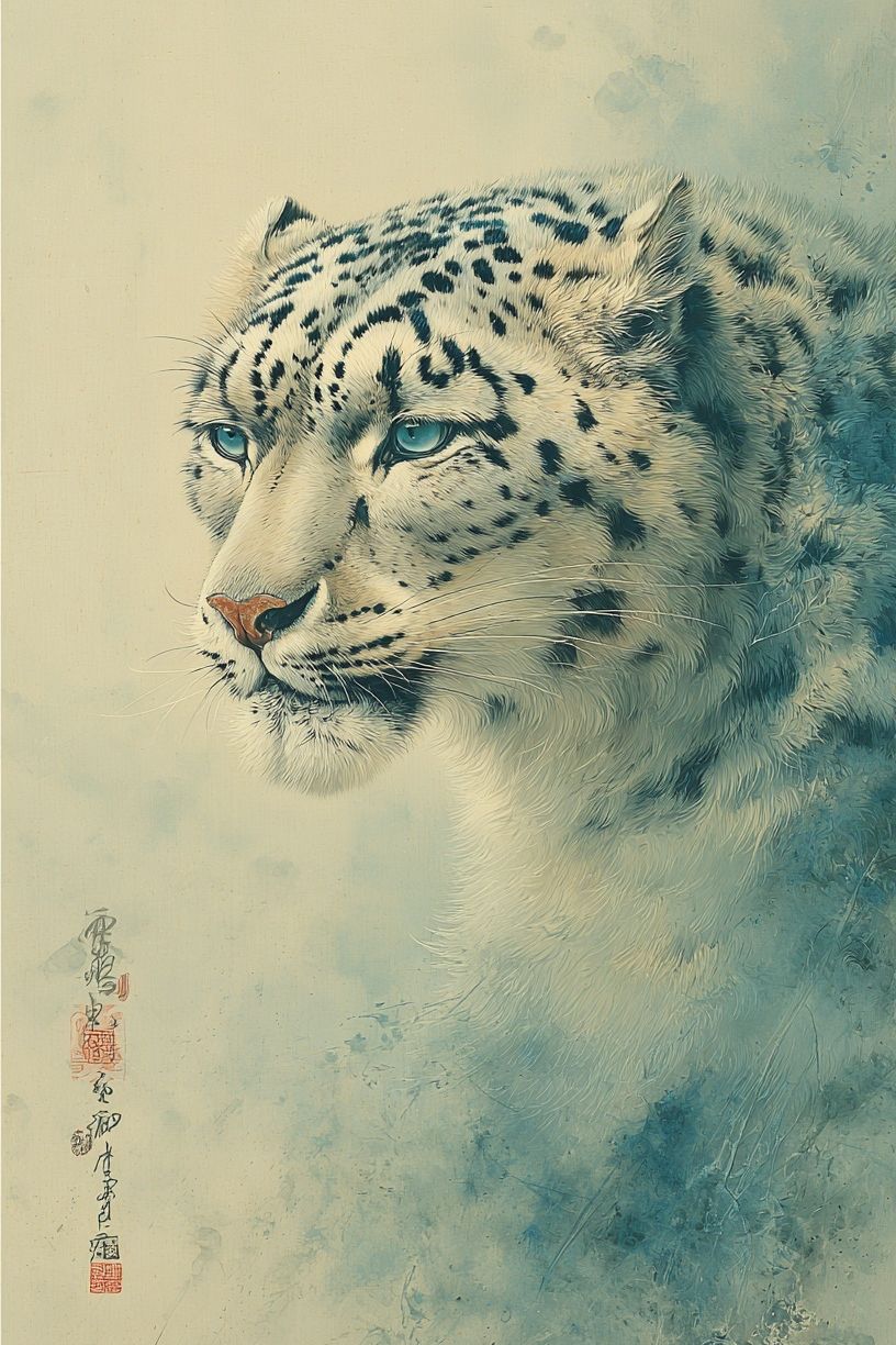 Snow Leopard Portrait — Fine Art Print. poster detail