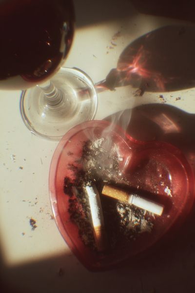 Cigarettes and Wine — Still Life Print. poster print