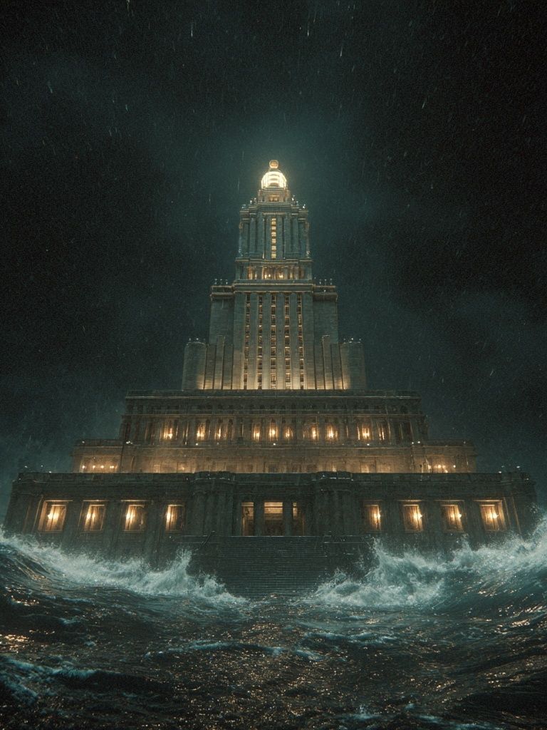 Stormy Lighthouse Tower — Surreal Print. poster — fine-art art