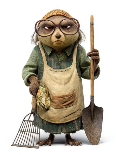 Gardener Sloth Illustration Poster. poster