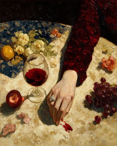 Still Life with Wine and Flowers