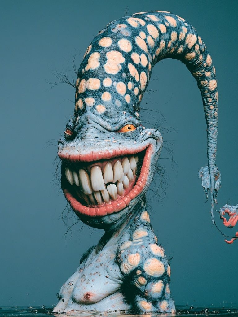 Surreal Monster Portrait Print. poster — fine-art art