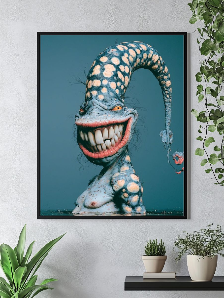 Surreal Monster Portrait Print. — room view 4
