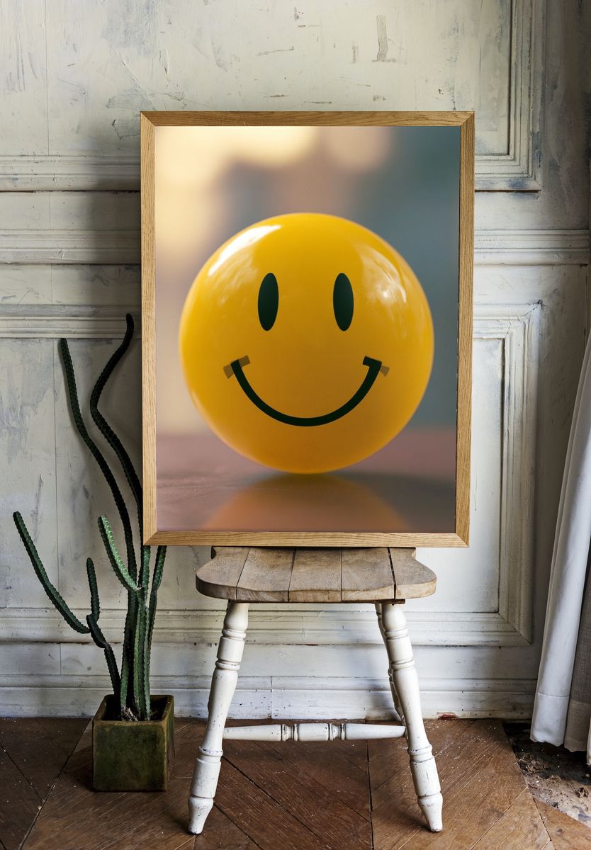Smiley Ball Photography Print. — room view 1