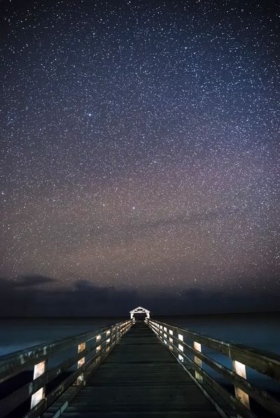 Starry Night Over Pier — Photography Print. poster