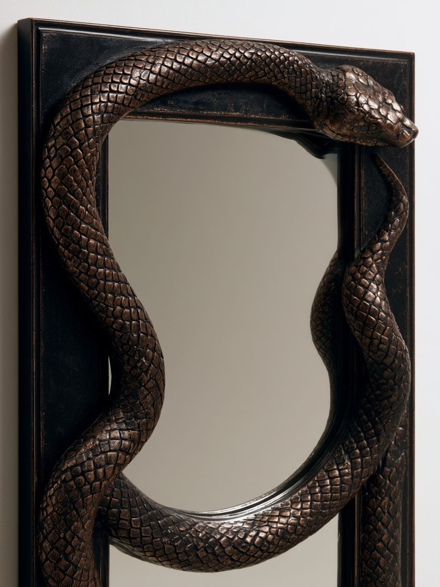 Snake Mirror Sculpture Print. poster detail