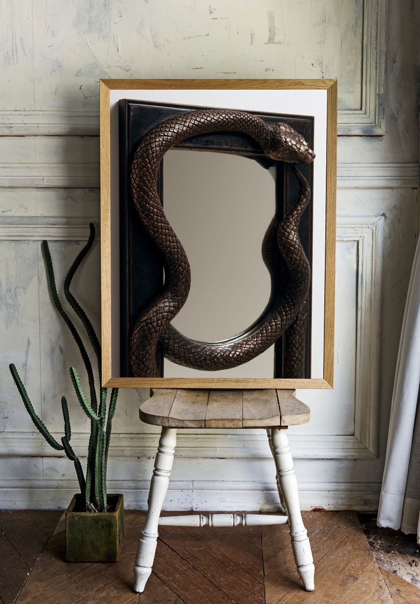 Snake Mirror Sculpture Print. room preview