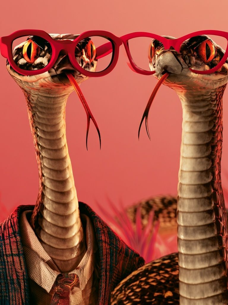 Stylish Snakes Portrait Poster. poster — animals art
