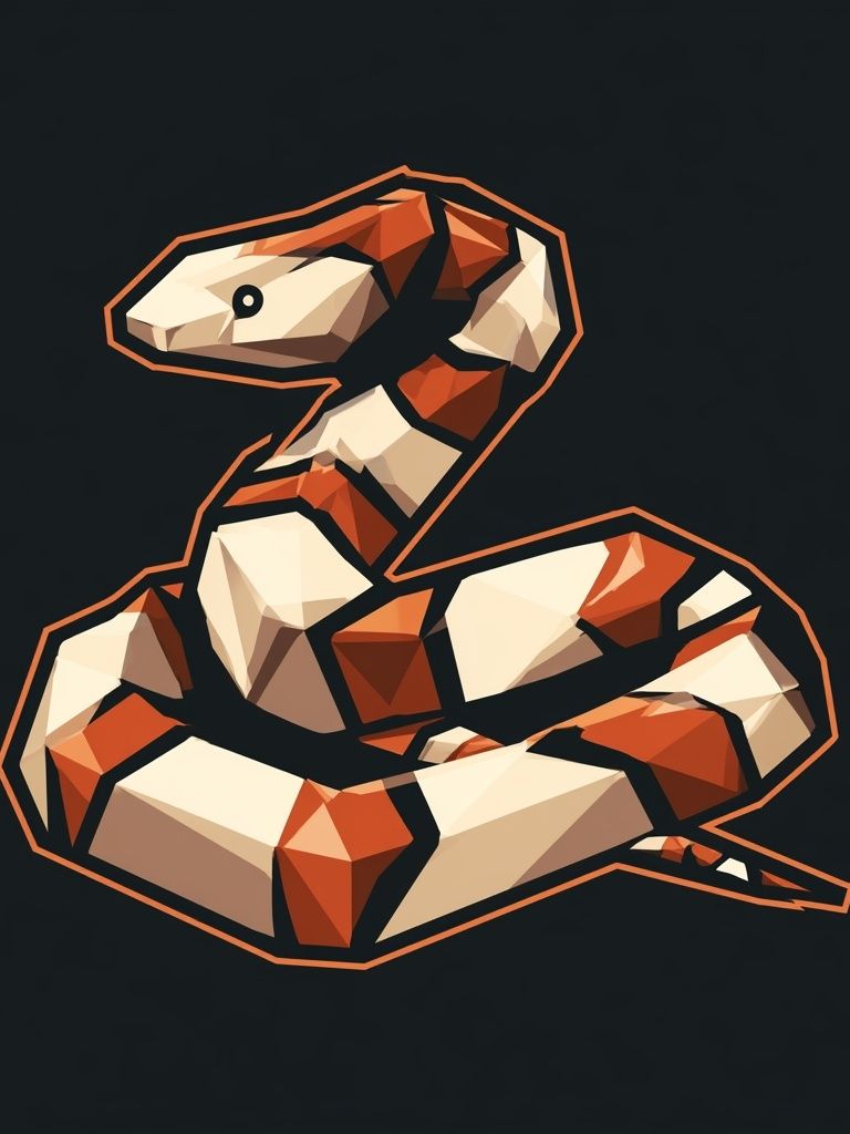 Geometric Snake Illustration Poster. poster detail