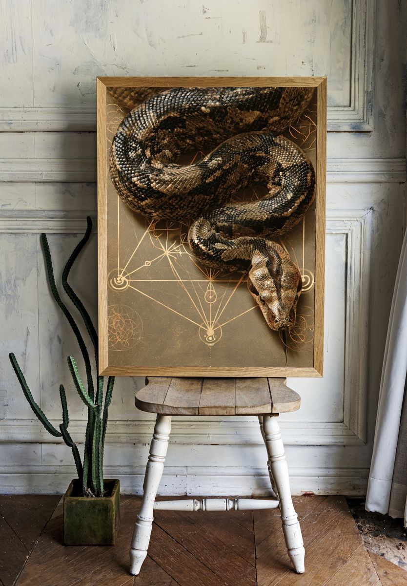 Mystic Snake Illustration Print. — room view 1