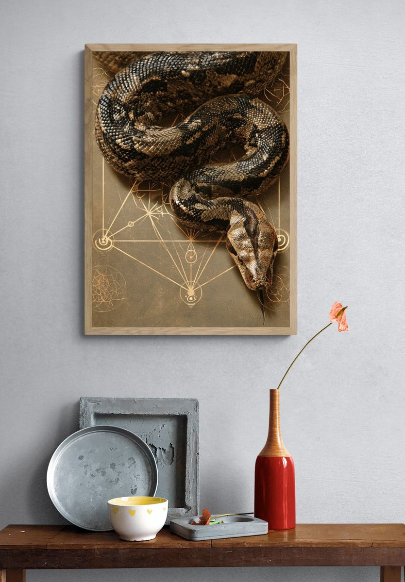 Mystic Snake Illustration Print. — room view 3