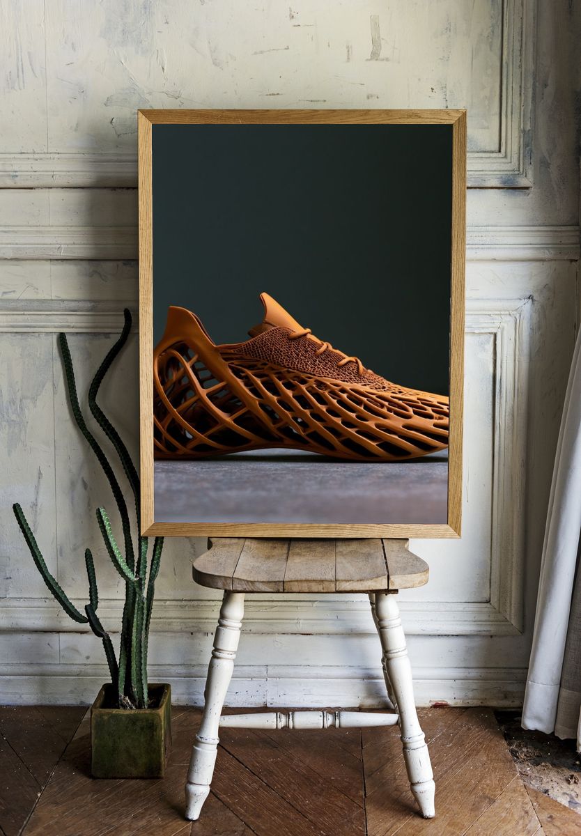 Futuristic Sneaker Photography Poster. — room view 1