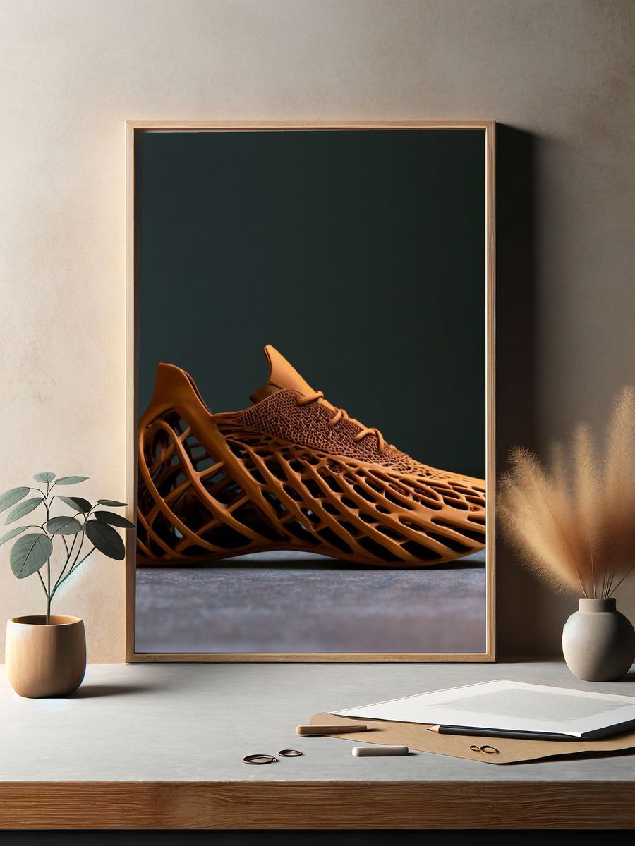Futuristic Sneaker Photography Poster. — room view 2