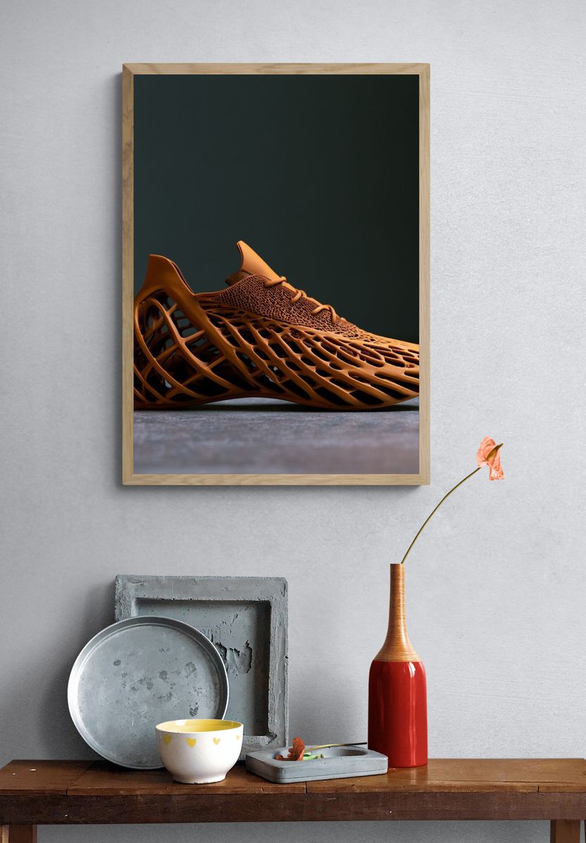 Futuristic Sneaker Photography Poster. — room view 3