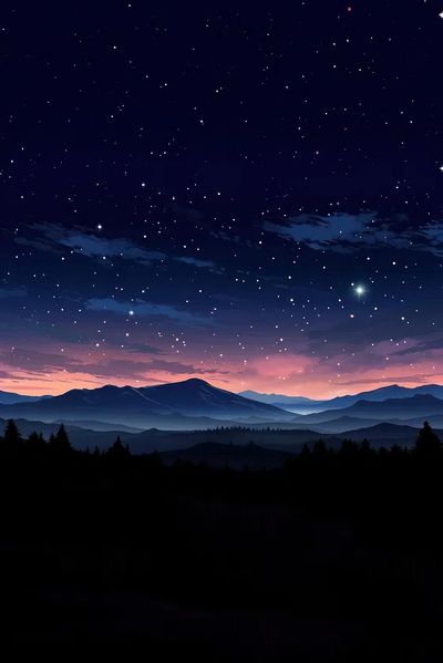 Starry Night Over Mountains — Nature Poster. poster