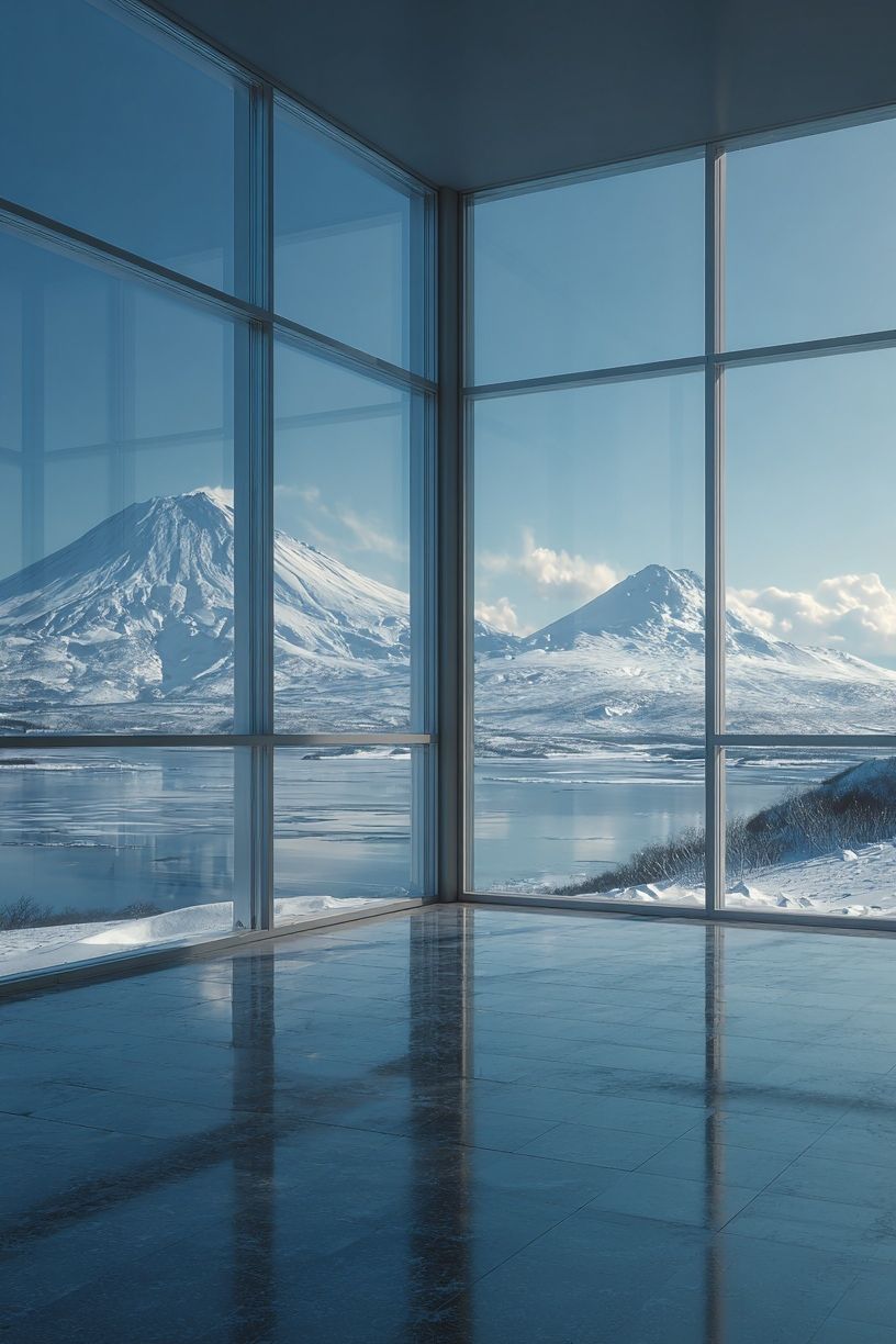 Snowy Mountain View — Minimalist Print. poster detail