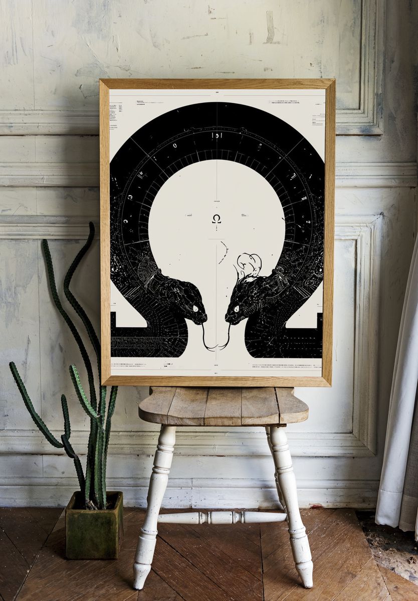 Twin Serpents — Fine-Art Print. — room view 1