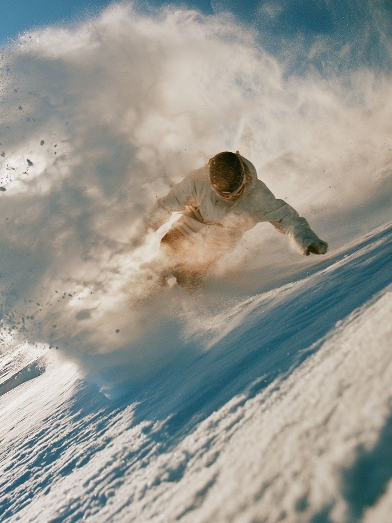 Snowboard Powder Carve Photography Poster. poster detail