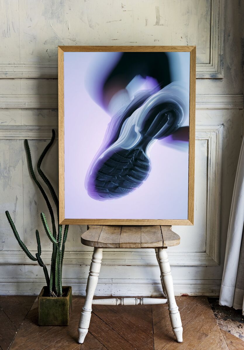 Dynamic Sneaker Photography Poster. — room view 1