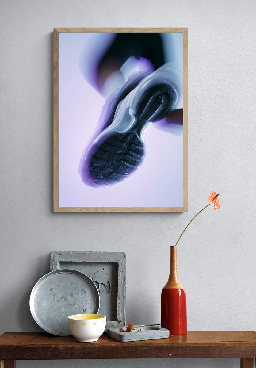 Dynamic Sneaker Photography Poster. — room view 3